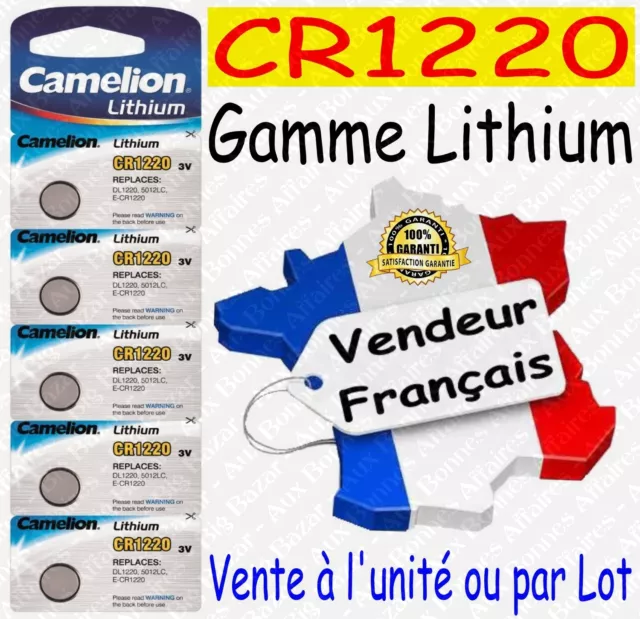 Piles boutons au choix : CR1220 ou CR2032 CR2025 CR2016 CR2430 CR2450 Lithium 3V