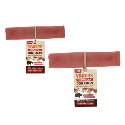 Yakers Fraise Chien Mâcher Moyen X Grand Naturel Durable Vitamines