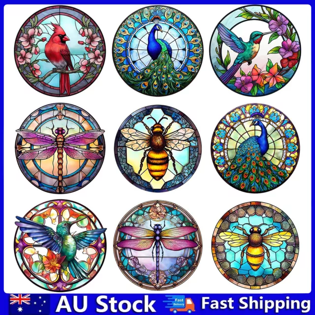 Round 5D DIY Full Drill Diamond Painting Art Stained Glass Animal Embroidery Kit