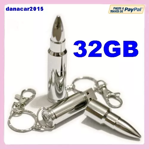 Pen Drive Pendrive De Una Bala Plateada 32Gb 32 Gb Memoria Usb (4 8 16 64 Plata)