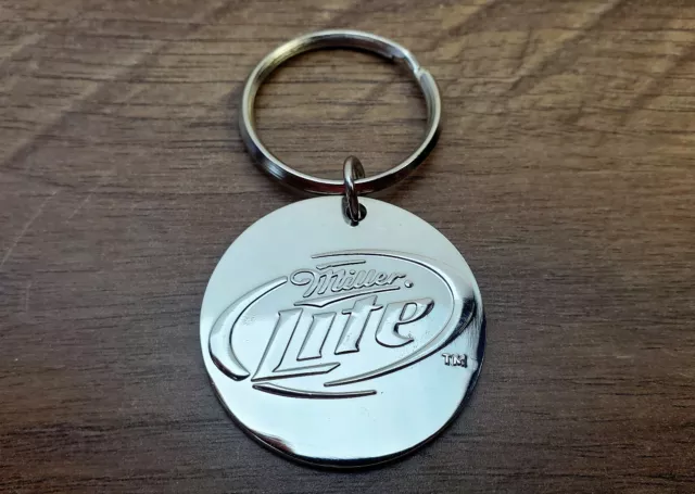 Miller Lite Beer Keychain Keyring Advertising Promo Beer Key Ring Oval