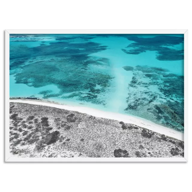 Australian Coral Reef Art Print. Turquoise Clear Water Ocean Poster | BOC-50