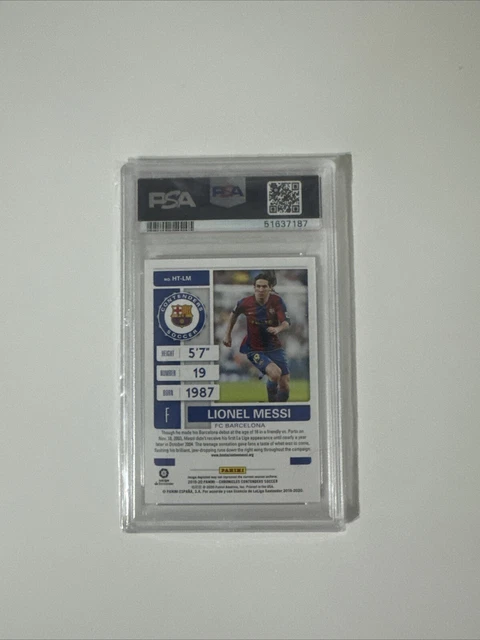 Carte Panini Chronicles Lionel Messi PSA 10 - Pitch Kings FC Barcelona 2019-20