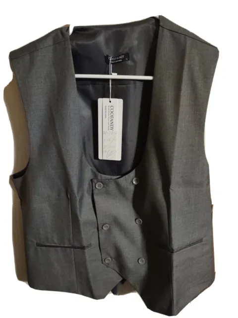 Coofandy Men's Slim Fit Sleeveless Suit Vest Double Breasted Business Dress Wais