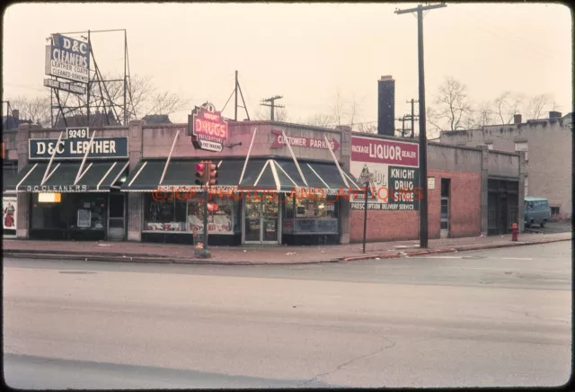 1960S Detroit Street Scene Jefferson & Mccellan Orig Amateur 35Mm Photo Slide