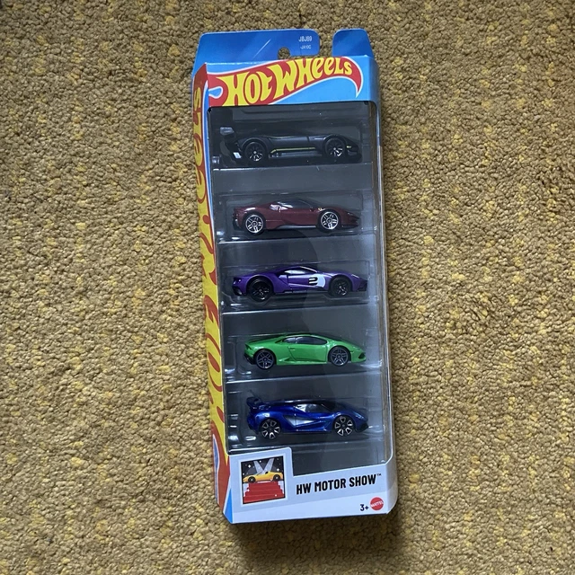 Hot Wheels Car 2025 HW Motor Show Pack of 5 (Aston Martin Vulcan, Ferrari SF90 Stradale, 17 Ford GT, Lamborghini Huracan Lp 610-4, Lotus Evija) main image 0