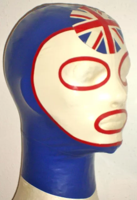 Latex Maske im Union Jack stil,Rubber Unisex Maske Union Jack. Gr:XS-XL