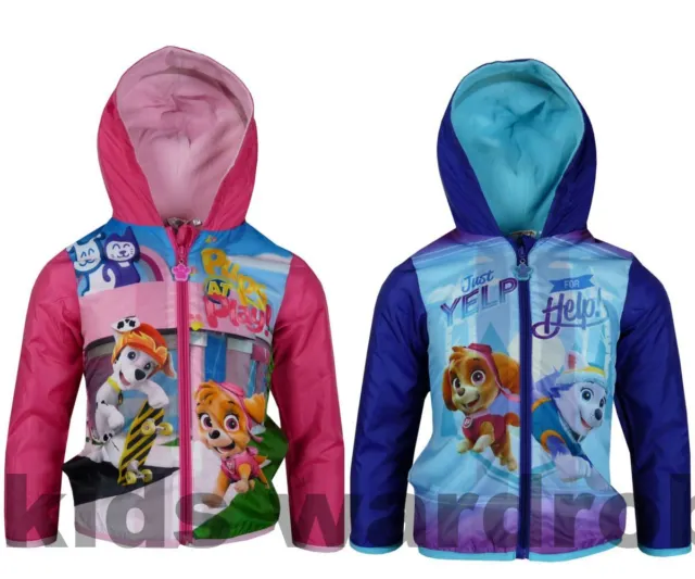 Girls DHQ1599 Paw Patrol Lightweight Hooded Jacket with Bag Size: 3-6 Years