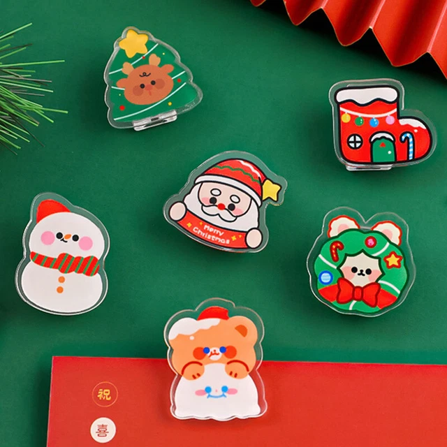 2pcs Weihnachten Transparent Acryl Lesezeichen Binder Clip Snack Abdichtung Cl ✨