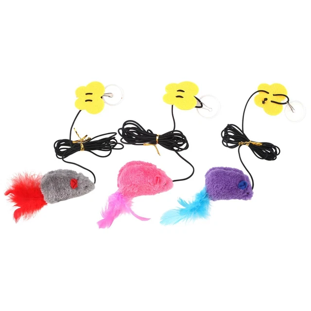 Jouets de teaser de jouet de chat de souris suspendus par porte avec le son