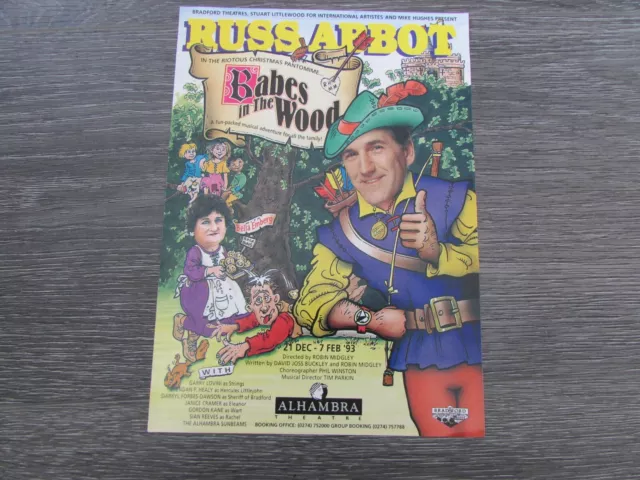 Russ Abbot & Bella Emberg in Babes in the Wood Alhambra Theatre Bradford Flyer