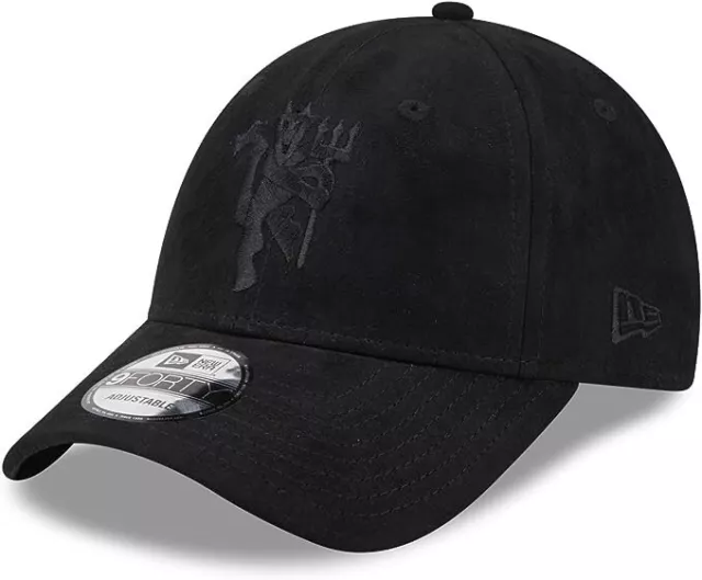 Manchester United FC New Era 9FORTY Velour Baseball Cap Adjustable Black