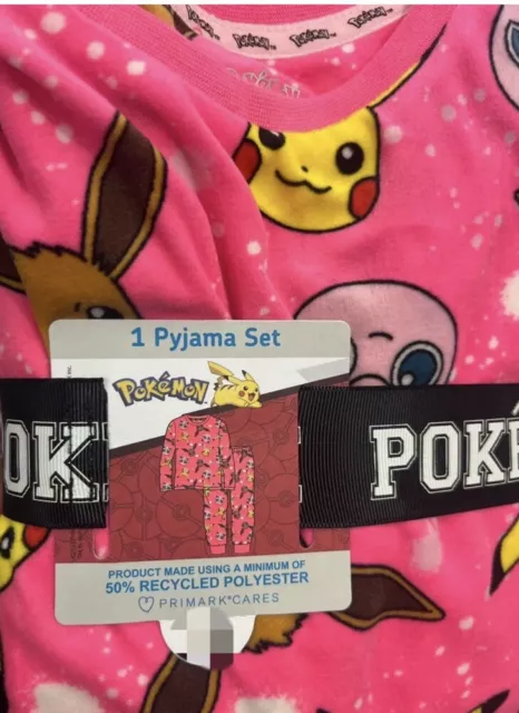 Pokemon Pikachu Soft Fleece Girls Pyjama Set Age 10-11 Years