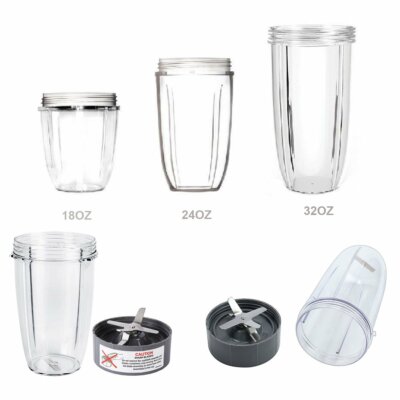 AidShunN Tazze di spremiagrumi per parti di ricambio NutriBullet 600w 900W 18OZ 24OZ 32OZ Miscelatore di spremiagrumi Blender per tazze- 24OZ 