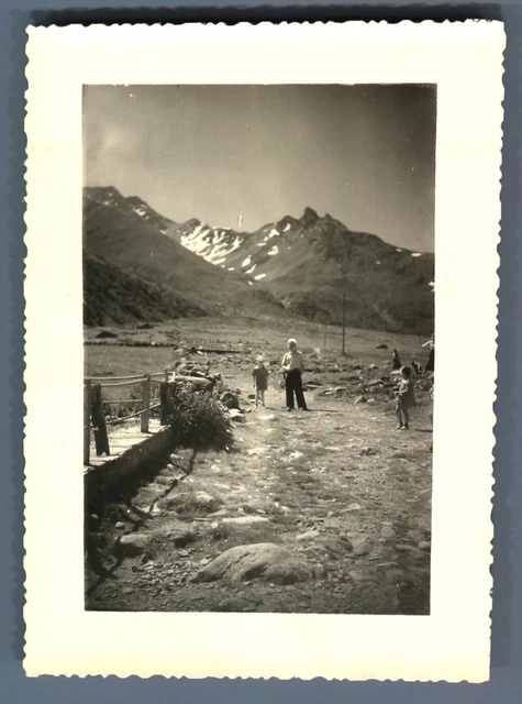 Suisse, Route du Grand Saint Bernard, Cantine de Proz  Vintage silver print. Swi