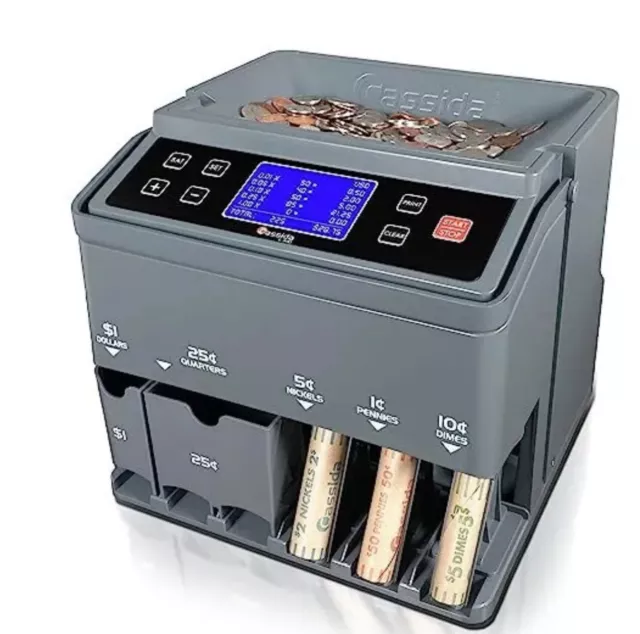 C300 Professional USD Coin Counter, Sorter and Wrapper/Roller, 300 coins/min,...