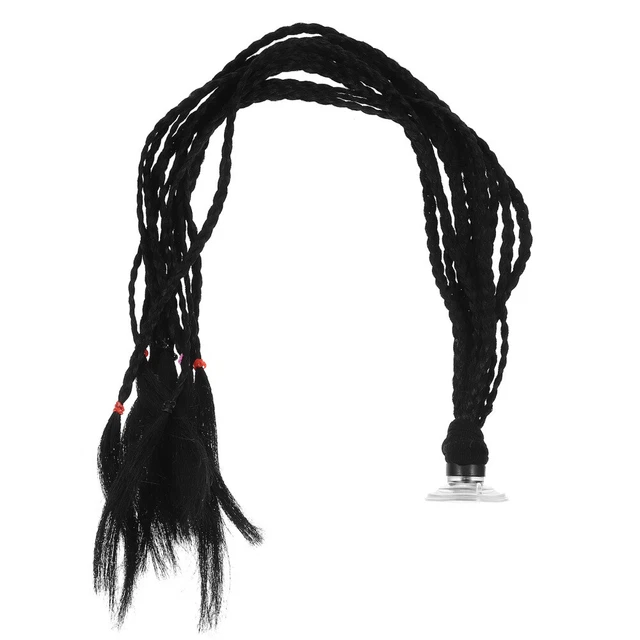 Tresses Décoratives Pour Casque Avec Ventouse - Accessoires Colorés (noir Et Rouge Flamme) Pour Personnaliser Son Casque De Vélo/moto - 2