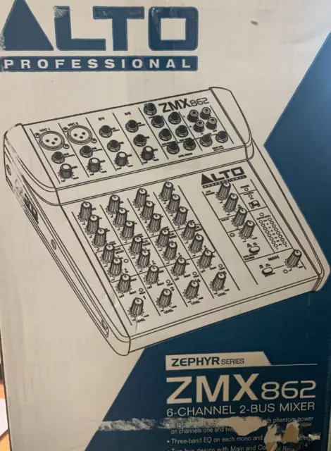 Mischpult Alto Professional 6 Kanal Mixer 3 Band EQ Stereo Eingänge SEHR GUT