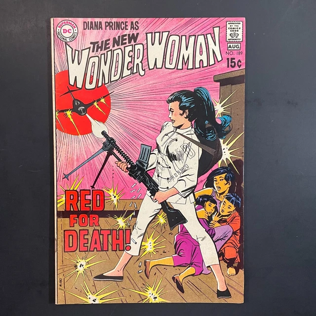 Wonder Woman 189 Bronze Age DC 1970 Mike Sekowsky I-Ching Machine Gun cover