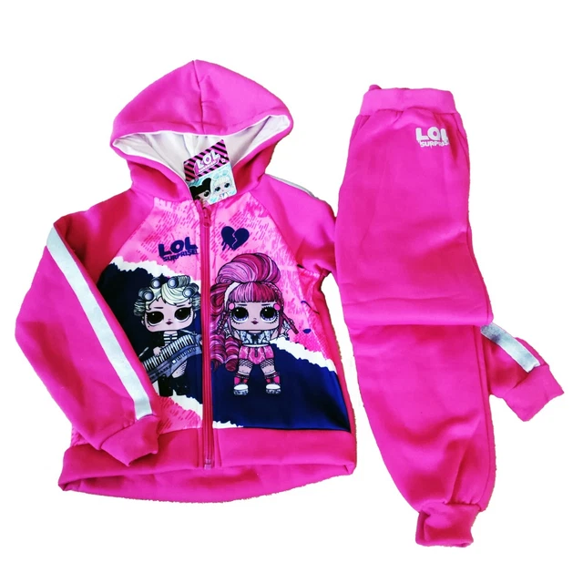 Tuta Bambina Lol Surprise felpata con cappuccio set bimba sportiva jogging