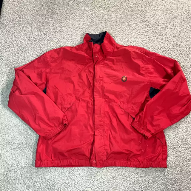 Chaps Ralph Lauren Jacket Men's Windbreaker Full Zip Red 90s Large