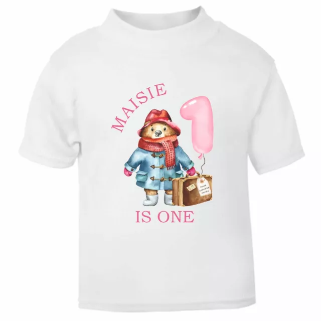 Personalised Paddington Bear 1st 2nd 3rd 4th Birthday T-shirt/Vest Little Girl