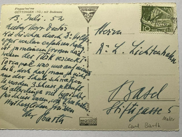Carl Barth - Kunst  -  original signierte Karte  - Größe 15 x 10 cm