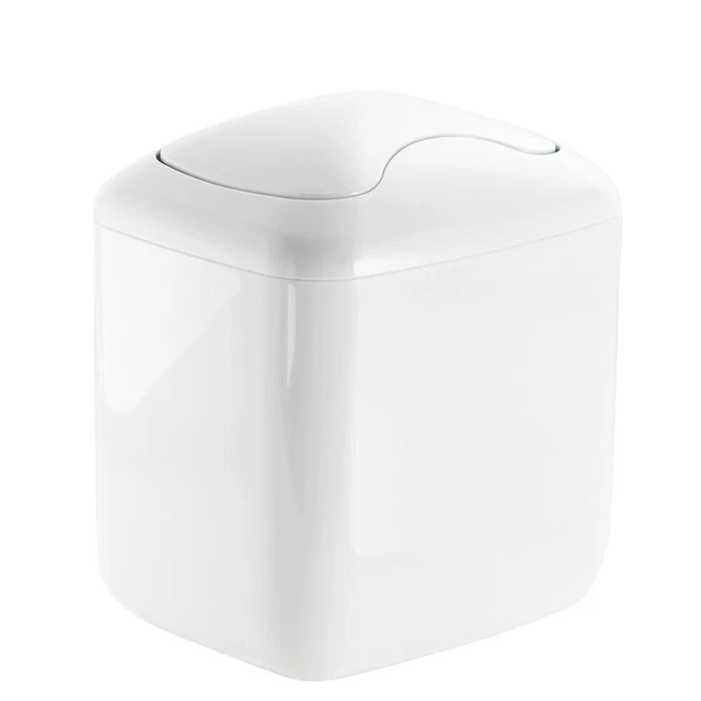 MDesign – Poubelle De Salle De Bain Ovale En Métal – 30,5 X 20,6 X 25,9 Cm – Argenté Mat – Compacte Et élégante