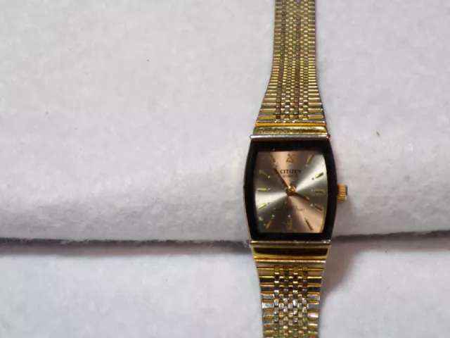 CITIZEN QUARTZ 18K gold electro plated 17632 882 Women s Watch RUNNING 7.99 PicClick