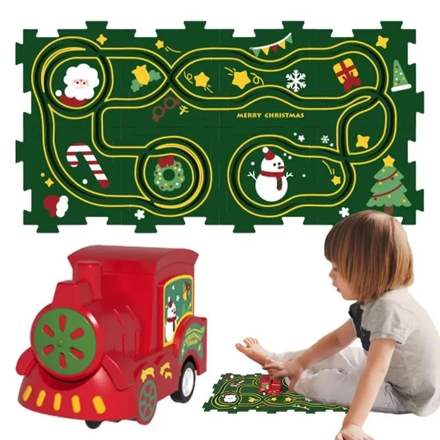 Plastic DIY Rail Car Building Toys Educational Puzzle Play Set  Children