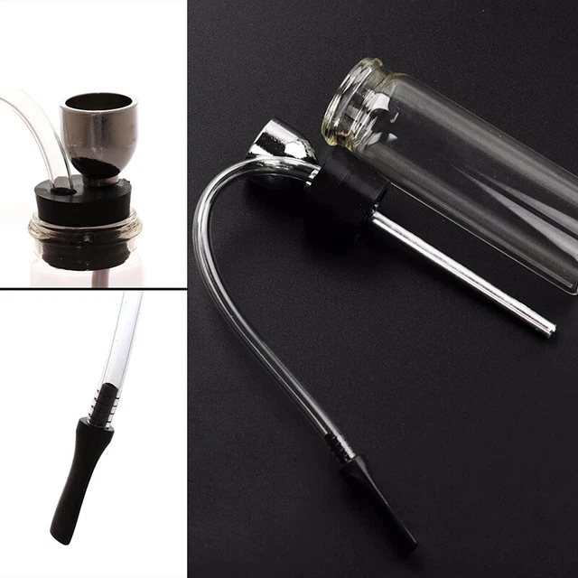 GLASS BOTTLE WATER Pipe Portable Mini Hookah Shisha Tobacco Smoking