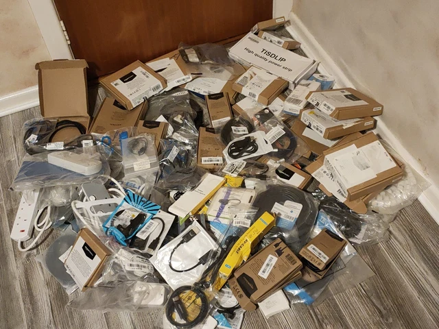Mixed Bundle Job Lot Of Power Cables , Plugs & Wires