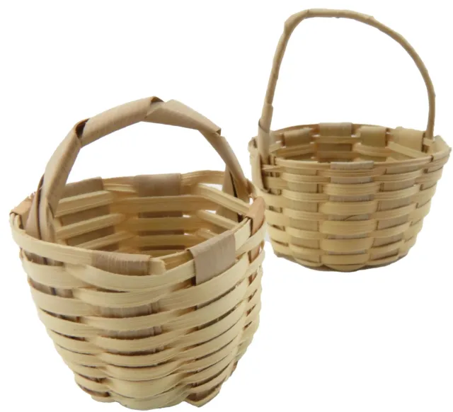 Dolls House Pioneer Palm Leaf Woven Baskets Country Store Shop Garden Accessory