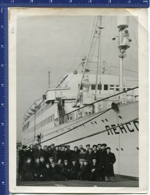 Vintage Photo USSR Communism Resort Odessa Cruise Liner Lensor 1956 2 Pcs