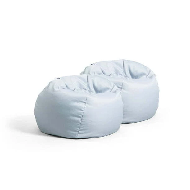 Dot Bean Bag Chair 2-Pack, Gabardine Kids, 2ft, Cloud Gray