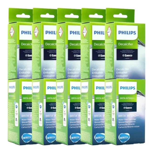 Philips Saeco Pflegeset 5x Brita Intenza Wasserfilter 5x 250ml Entkalker