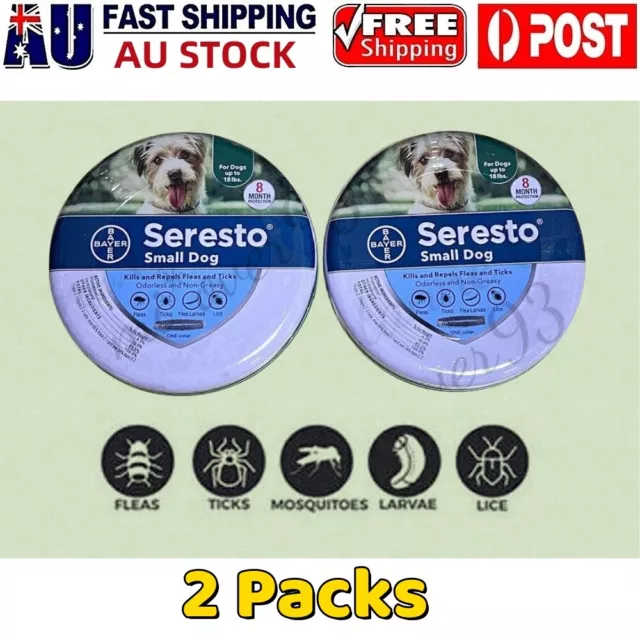 2PACKS 8-Month Adjustable Protection Flea and Tick Collar Pets Dogs 38cm AU