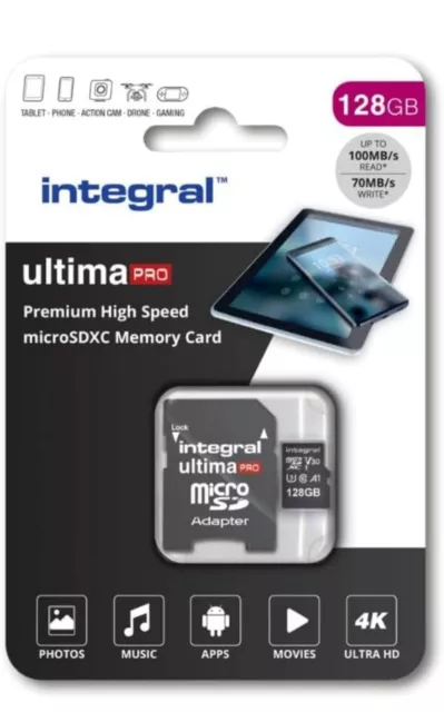 Integral Ultima Pro 128GB Class 10 - SDXC Memory Card - (INMSDX128G10090V30)