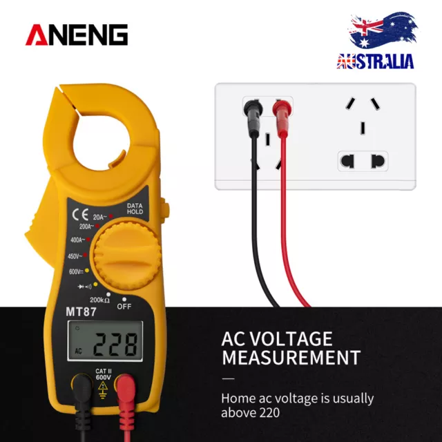 Digital MT87 Electric Clamp Meter Multimeter AC DC Current Volt Amp Tester