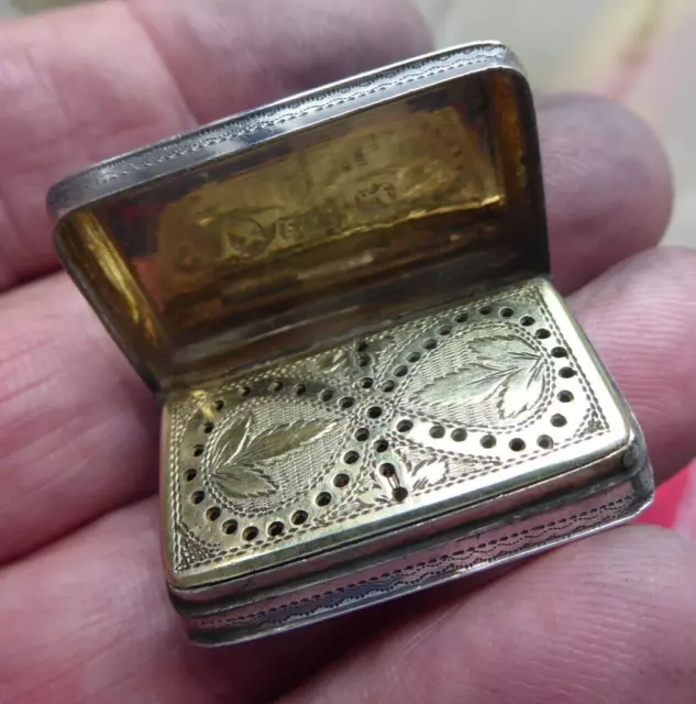 Quality Antique Georgian Silver Vinaigrette Dates C 1809 Makers S&S