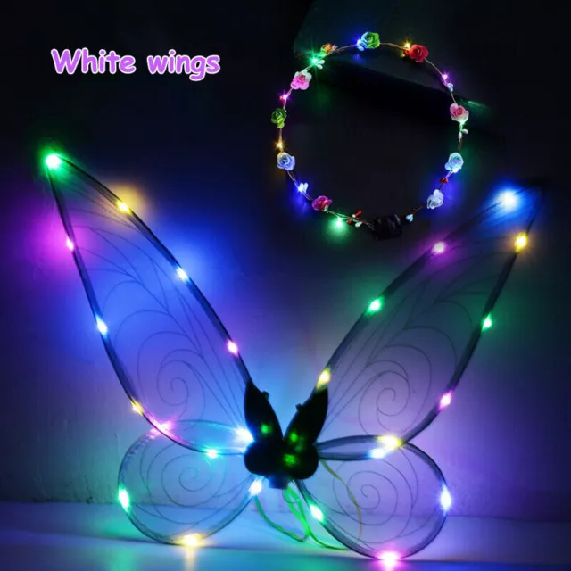 Kids Fairy Wings Halloween LED Light Butterfly Elf Wings Dress Up Party Costume 3