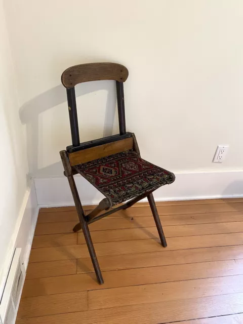 Antique Civil War Era Camp Chair Folding Chair