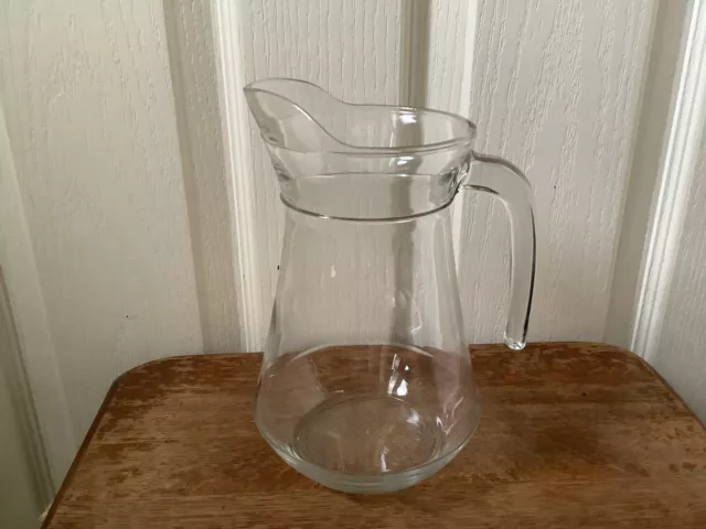 Vintage Large French Luminarc Clear Glass Milk/Juice Jug