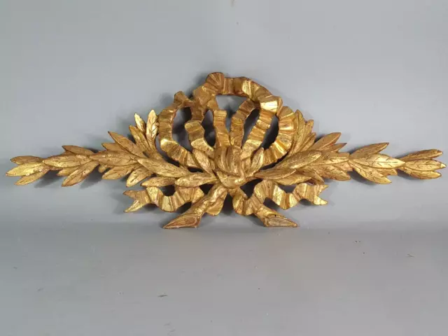 Noeud bois sculpté doré feuille d'or 1ere moitié XIXe siècle 67x26 cm Bel état