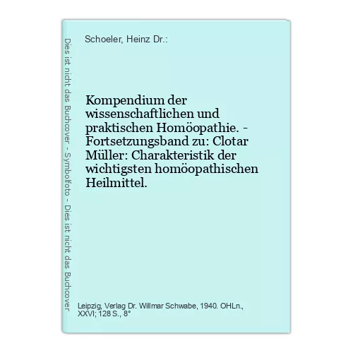 Kompendium der wissenschaftlichen und praktischen Homöopathie. - Fortsetzungsban