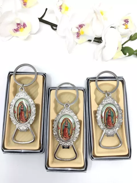 12 Virgen De Guadalupe Keychain Bottle Opener Favors Llaveros Recuerdos Comunion