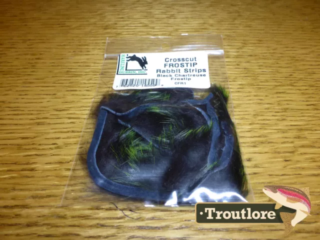 Chartreuse Cross Cut Frostip Rabbit Strips Hareline New Fly Tying Materials