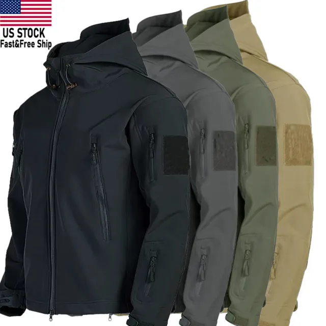 Mens Jacket Military Tactical Waterproof Soft Shell Work Windbreaker Coat