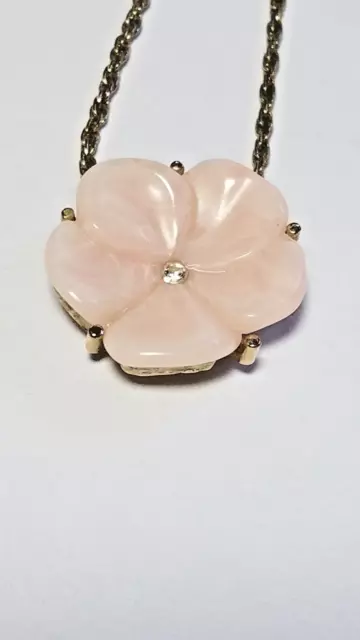 Vintage 1978 Lotus Blossom Pendant Necklace Signed Avon Estate Costume Fashion