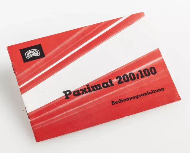 Manual de Uso Braun Paximat 200,100 Instrucciones
